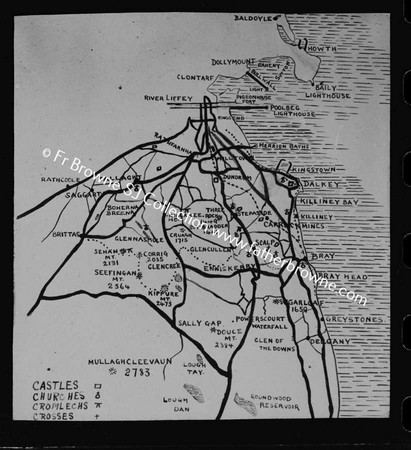 MAP OF DUBLIN MOUNTAINS (WALKS)